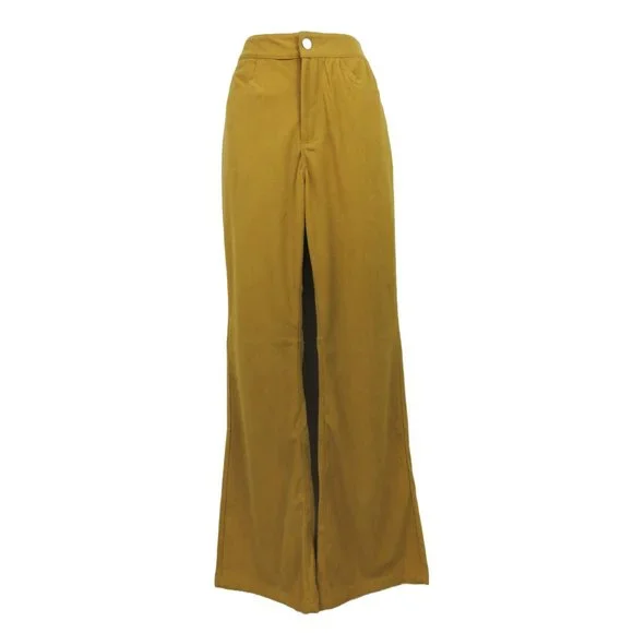 Vintage 70's Corduroy Bell Bottoms - Wide Leg Cords - Retro Mustard Yellow - NEW - Picture 3 of 12